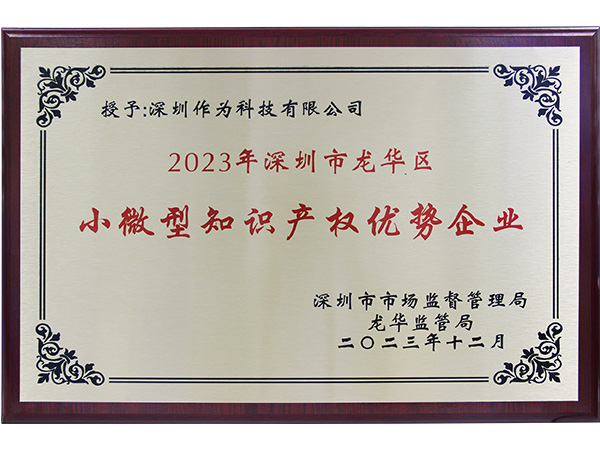 2023年深圳市龍華區(qū)小微型知識產權優(yōu)勢企業(yè)